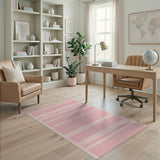 Pink Geometric Grid Area Rug
