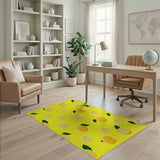 Vibrant Lemon Slice Yellow Area Rug