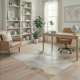 Beige and Neutral Abstract Beige Neutral Wave Area Rug