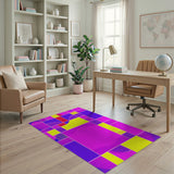 Vibrant Pixel Geometric Multi-Color Area Rug