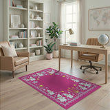 Pink Gnome Hanukkah Menorah Area Rug