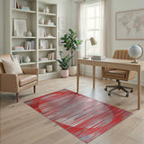 Bold Red Circle Abstract Area Rug