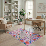 Cascading Wisteria Rose Floral Area Rug