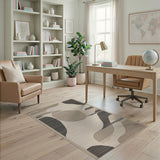 Abstract Neutral Organic Shapes Area Rug