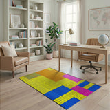 Vibrant Geometric Mosaic Area Rug