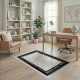 Black Grid Geometric Modern Area Rug