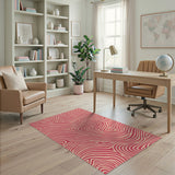 Abstract Area Pink Wavy Abstract Area Rug