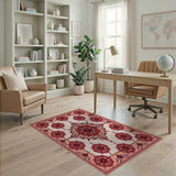 Red Traditional Persian Red Floral Persian Area Rug