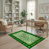Lucky Four-Leaf Clover Scatter Green Area Rug