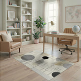 Geometric Modern Beige and Neutral Abstract Geometric Beige Grey Area Rug