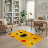 Yellow Smiley Face Kids Area Rug