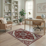 Ornate Red Medallion Persian Red Area Rug