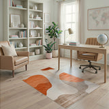 ODIKA Washable Abstract Terracotta Modern Low Pile Area Rug