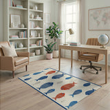 Whimsical Fish School Coastal Area Rug