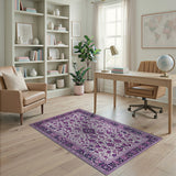 Traditional Persian Purple Elegant Purple Floral Persian Area Rug