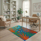 Whimsical Clownfish Coral Reef Kids Rug