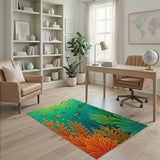 Multi-color and Patterns Vibrant Coral Reef Fish Area Rug