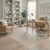 Beige Distressed Diamond Area Rug