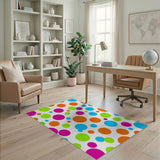 Vibrant Multicolor Circle Bubble Area Rug