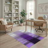 Purple Geometric Line Abstract Area Rug