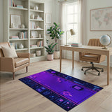 Neon Purple Cyber Circuit Area Rug