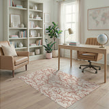 Beige Terracotta Botanical Leaf Area Rug