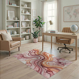 Blush Pink Coral Abstract Flow Area Rug