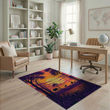 Purple Savanna Sunset Silhouette Area Rug