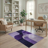 Purple Abstract Geometric Modern Area Rug