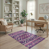 Pink Purple Geometric Southwestern Rug
