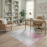 Ethereal Grey Blush Abstract Area Rug