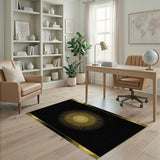 Radiant Yellow Sunburst Geometric Rug