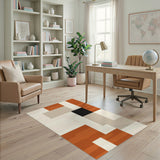 Geometric Modern Brown Area Rug