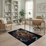 ODIKA Washable Mystic Book Gothic Rug - Low Pile Non-Slip Dark Academia Decor