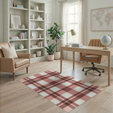 Tan Brown Buffalo Check Rustic Area Rug