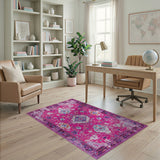 Pink Distressed Persian Area Rug