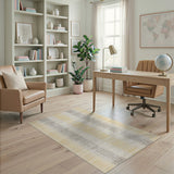 Beige and Neutral Beige Heritage Tribal Striped Area Rug