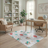 Cute Cartoon Cats with Balloons Area Rug
