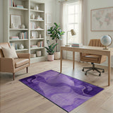 Purple Abstract Fluid Wave Area Rug