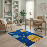 Multi-color and Patterns Kids Space Planets Cartoon Area Rug