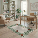 Festive Pine Branch Ornament Border Rug