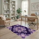 Purple Floral Medallion Purple Area Rug