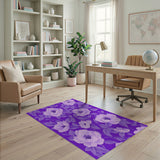 Purple Anemone Floral Area Rug