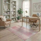 Pink Dotted Stripe Geometric Area Rug