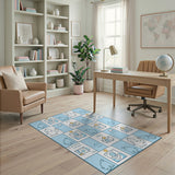 Whimsical Sea Turtle Doodle Kids Area Rug