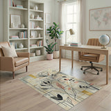 Geometric Abstract Floral Area Rug