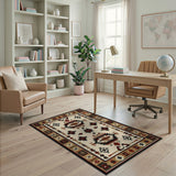 Cream Southwestern Geometric Area Rug