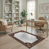 Traditional Persian Red Ornate Red Persian Border Area Rug