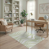 Sage Green Wavy Abstract Area Rug