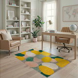 Vibrant Multi-Color Abstract Oval Area Rug